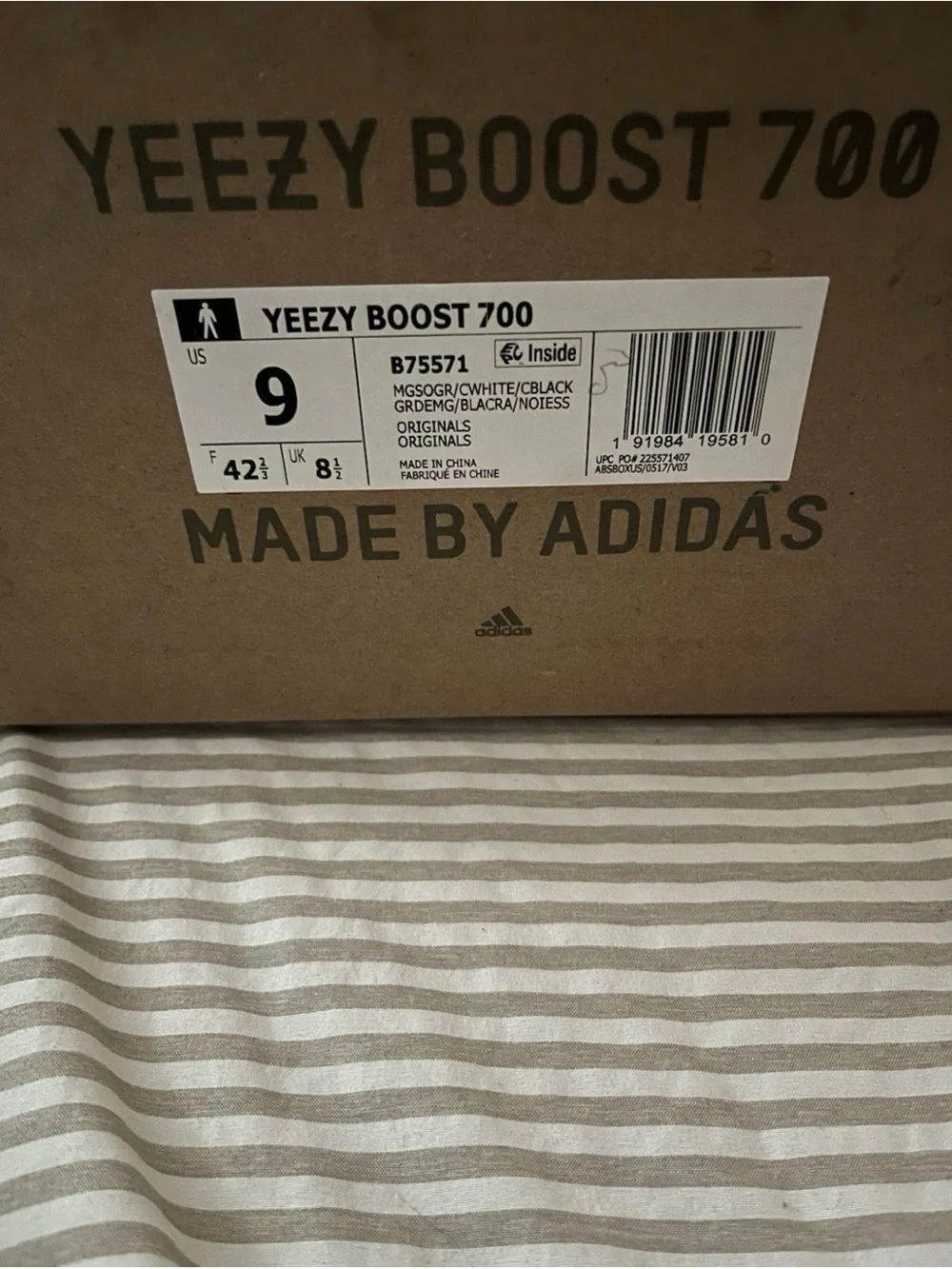 adidas Yeezy Men’s Athletic Sneakers in Black, Gray, White with Orange Accent